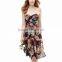 Multi Colors Cheap Print Floral Chiffon New Fashion Women Dress Long Dress Chiffon Maxi Dress New Style With Printed Dress