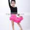 Long sleeve black top and skirt latin dance dress for girls LT010