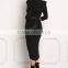 Sexy Black Structured Embossed V Plunge Dress American Girls Without Dresses Photos Names Of Ladies Western Designs HSD5473