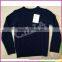 Wholesale new design hand knitted jacquard black crew neck sweater for kids