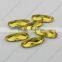 DZ-3014 long oval shaped jonquil color decorative crystal stone design for dress