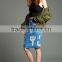 latest girls fashion cheap denim skirts wholesale OEM service