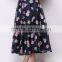 100% Polyester Sweet Floral Midi A-Line Bubble Skirt
