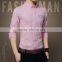 Unique men long sleeve cotton shirt with print in the pocket