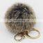 Fur Bag Charm Pom Pom Key Chain Plush Real Rabbit Fur Ball Keychain