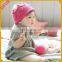 Cute design baby wool knit visor hat for baby in crown pattern crochet visor