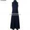 High Fashion Women 100% Wool Tie Neck Sweater Dress