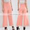 OEM service China manufacturer pink casual loose wide leg latest design ladies office pants