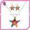 2017new oil drip jewelry star shape necklace and earring setting