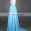 New Arrival Evening Gown Chiffon Beaded See Through Nude Back High Neck Key Hole Open Back Light Blue Formal Long Evening Dress