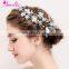 Amelie Handmade Blue Flower Freshwater Pearl Small Beads Wedding Hair Comb Bridal Side Hair Pin Wedding Hairgrips Jewellery