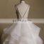 Fashionable Luxurious Beads Flowers On The Bodice V Sexy Back Ruffle Skirt Party Wedding Ball Gown