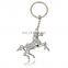 gold silver black plated horse shaped keychain metal