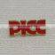 Plate gold metal hard enamel company name badge, PICC letter lapel pin