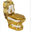 Chinese sanitary ware luxury golden washdown two piece toilet wc bowl for hotel apartment used
