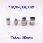 12mm tube BSP/NPT 1/8 1/4 3/8 1/2 inch air straight pneumatic pu hose fitting Nickel-plated copper One touch pipe connector
