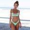 Custom logo sexy bikini 2019 Durable and sexy, highly elastic, backless, European and American, solid color, small fresh
