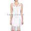 2015 High Quality HL Women's Sleeveless Rayon Studded White Bandage Dress Sey Tassel Celebrity Evening Party Prom Bodycon Dress