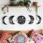 5pcs moon phase sets wooden half moon hanging wall mount shelf for home wall