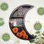 Display Trinkets Black Crescent half Moon wooden Shelf with Three Display Shelves