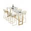Luxury Bar desk modern marble bar table and chair high feet long narrow bar desk