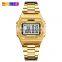 SKMEI 1328 Men's Fashion Stainless Steel Band Digital Movement Alarm Clock Noctilucent Digital Wrist Watch