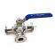 1.5 inch hygienic manual  three way ball valve