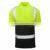 Fluorescent Yellow Black Hi Vis Safety Polo Shirt For Men Work Wear Shirts