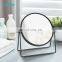 Adjustable Cosmetic Mirror Magnifying Round Mirror Chrome Freestanding Black