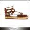 Wholesale Gorgeous Leahter Sole Lace-up Espadrille Flat