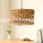 Country style hand-woven Water hyacinth round Pendant lights Lampshade