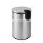 3L Large Single Step Stainless Steel Covered Round Trash Can Foot Pedal Dustbin Garbage Bin