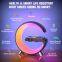 New Arrival Trending Products G Shaped Wireless Charger Led Lamp with BT Speaker Alarm Clock USB Interface Table Lamp