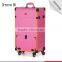 Functional Trolley case Makeup box cosmetic Case With functional rolling Wheels