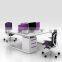 Modern Two Person Office Workstations With Side Storage Cabinet
