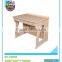 China good quality solid pine wood natural wood color study table with bokshelf for children#SP-T009S