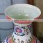 chinese porcelain ceramic table lamps with pleated fabric lampshade and base switch