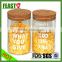 2015 New style glass jar with lid Hot selling High borosilicate glass jar High quality gass jar set with bamboo rack