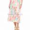 Watercolor Pansies Print Long Chiffon Skirt Pattern