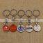 Nickel color different shape metal trolley coin keychain