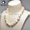 cream white 11-13mm AAA grade nucleated baroque pearls string wholesale