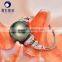 latest gold ring designs engagement tahitian pearl rings 10-11mm large pearl size