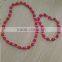 Acrylic beaded necklace bracelet set alloy jewelry set girls bangle and necklace