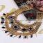 Wholesale Fashion Jewelry exaggerated nation wind restoring ancient ways geometric rivet Rhinestones tassel short necklace