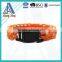 Survival paracord bracelet with magnesium fire starter