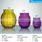 Colored Round Glass Candle Jars embossed wholesales