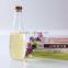 china promotional mouth blown custom bamboo lid airtight clear fancy borosilicate glass water drinking bottle