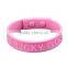 custom printed embossed soft fashion silicone bracelet