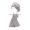 Women Classic Rabbit Hair Yarn Winter Beret Hat Cap and Scarf Set with bowknot