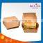High Quality Fashinonable Certified Food Grade Brown Kraft Paper Foldable Hamburger Box